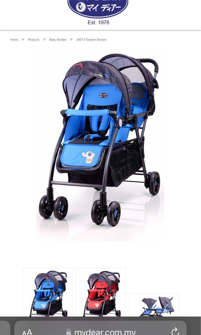 My Dear Twin Tandem Stroller