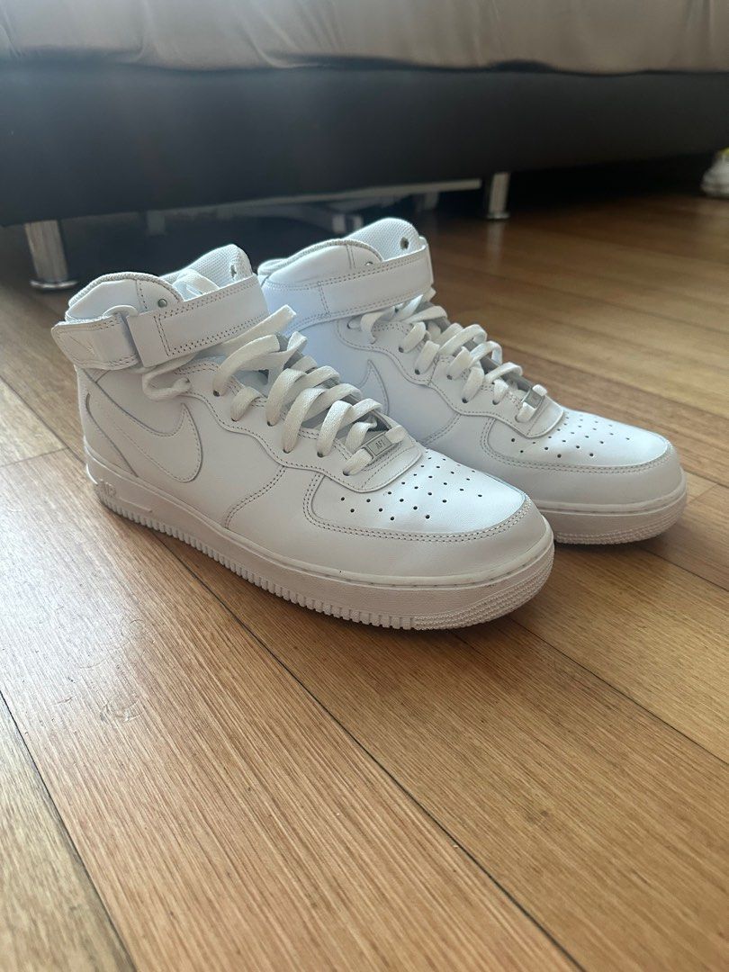 Nike air force 1 Mid 07 triple white Men s Fashion Footwear Sneakers on Carousell