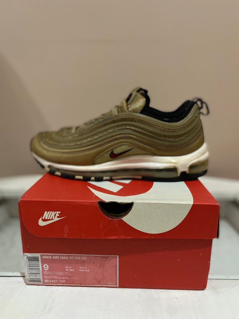 nike air max 97 og qs gold bullet 2018 original 100 Fesyen Pria Sepatu Sneakers di Carousell