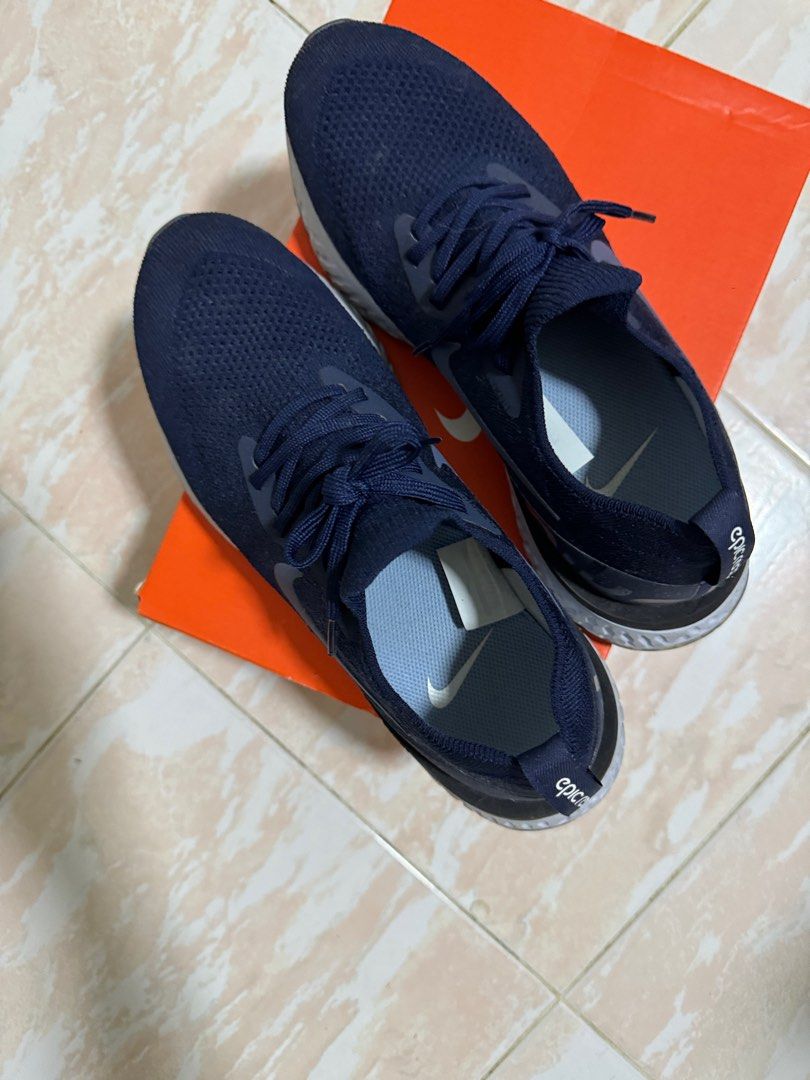 Nike flyknit epic react 2 navy Men s Fashion Footwear Sneakers on Carousell