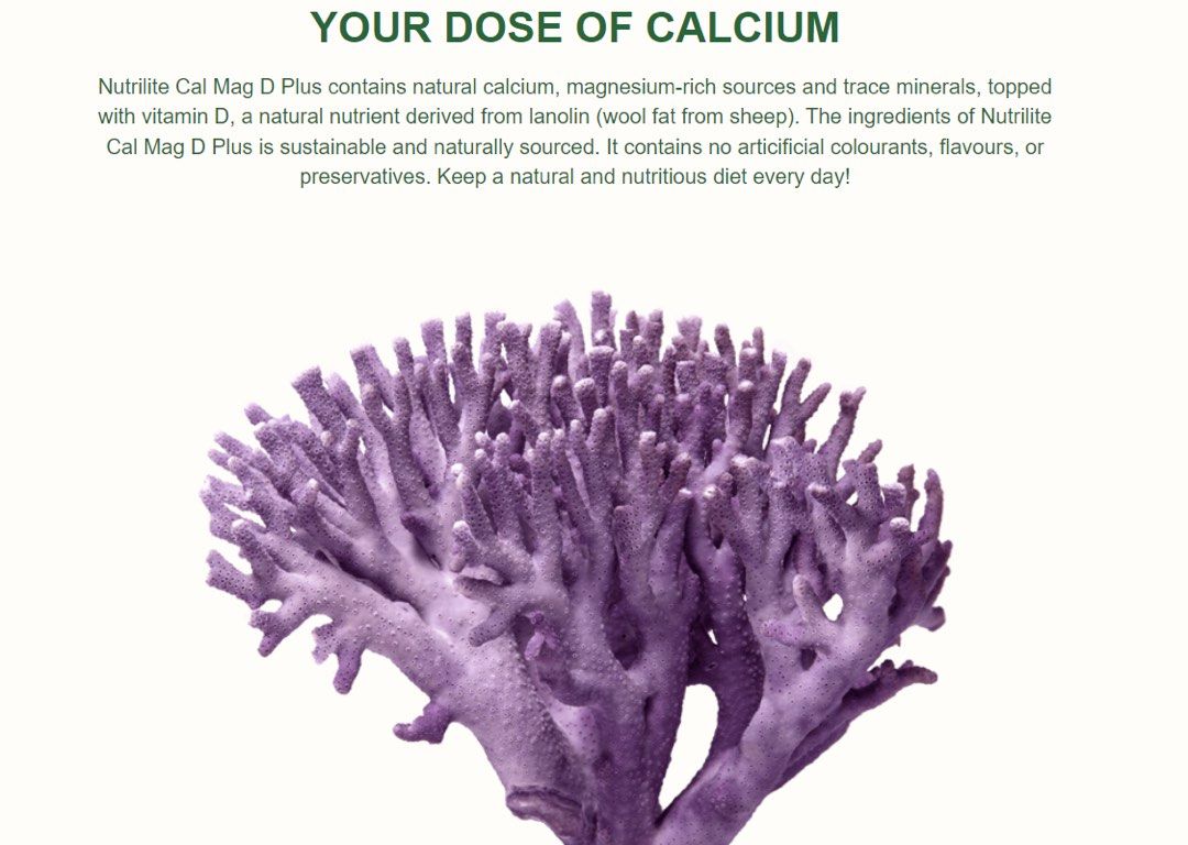 Nutrilite Cal Mag D Plus (Category: Vitamins & Supplements) located in Singapore. Submitted by zoegoh (Listing ID 1326882807, Image 2). Description: NUTRILITE Cal Mag D Plus provides optimal nutrients and minerals for stronger and healthy bones, thanks to a formula with added vitamin D. Cal Mag D Plus fills the constant gap between the calcium you need and the calcium you take on a daily basis..