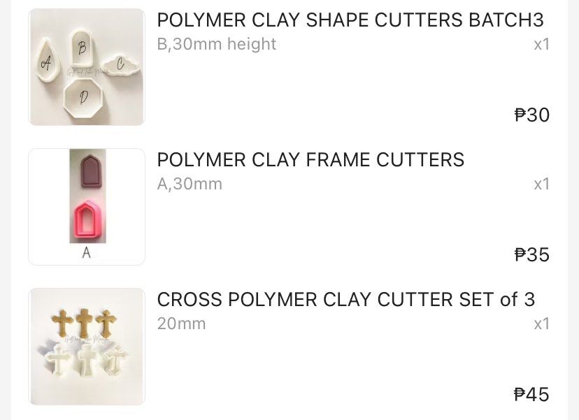 Polymer Clay Shape Cutters Set | Tile | Arch | Frame | Base (Category: Craft Supplies & Tools) located in Las Pinas. Submitted by dumpsterfire101 (Listing ID 1327030406, Image 3). Description: - Base/frame/shape cutter for clay. - Arch-shaped - set of 2. ⚠️ No payment, no reservation ⚠️ No COD ⚠️ No meet-ups 💳 MOP: Gcash or BDO 🚚 MOD: SDD or J&T from Las Piñas / SDD from Cavite ‼️ Only offer if you’re willing to wait bc I have to get all items 