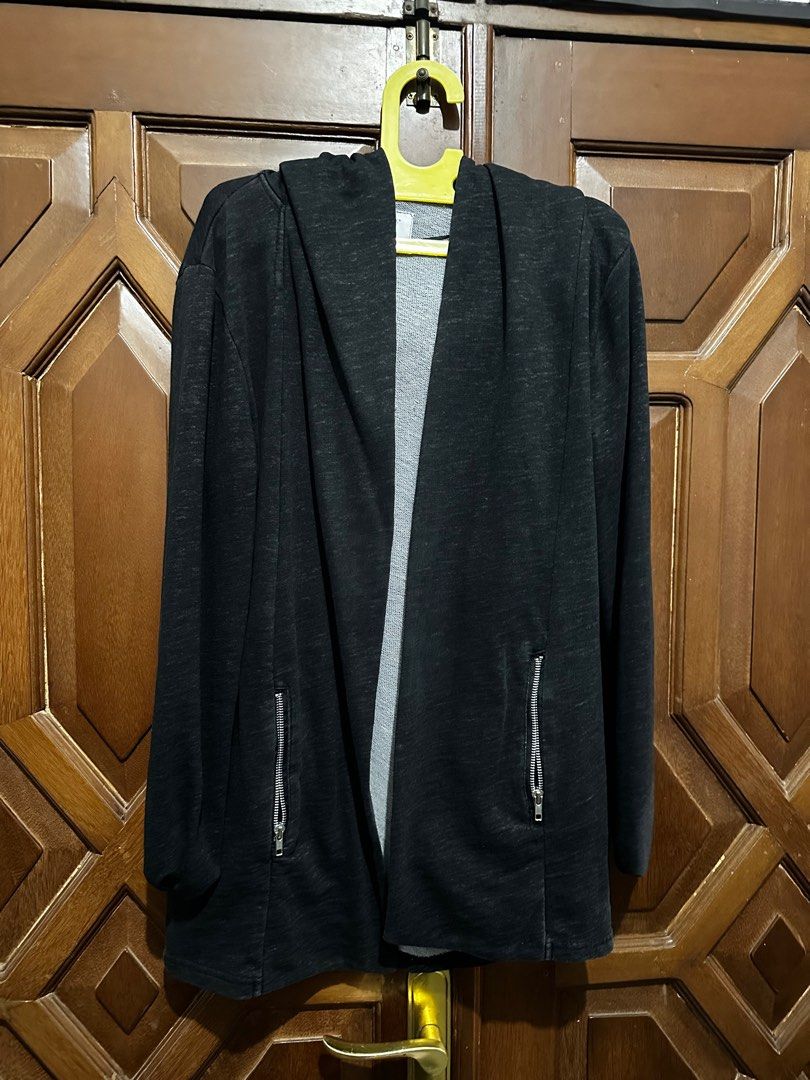 Primark cardigan hoodie hitam beli di uk Primark women's Cloak Sweatshirt  Jacket Charcoal Heather Leans more black than gray size roomy medium