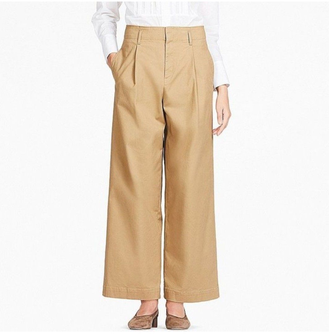 Uniqlo high waist chino wide leg pants cheap
