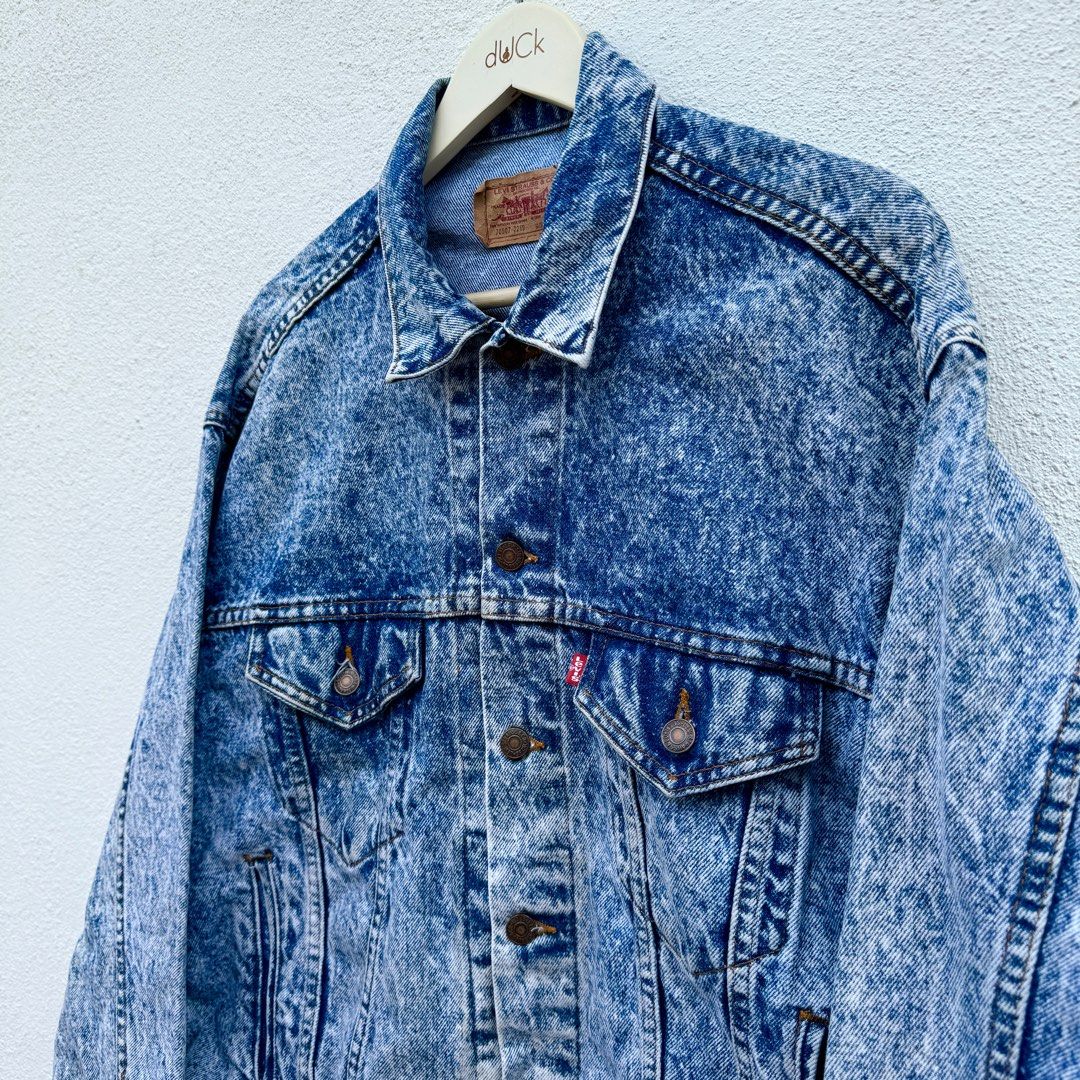 VINTAGE LEVIS ACID WASH 70507 0219 Type III Trucker Denim Jacket 80s USA