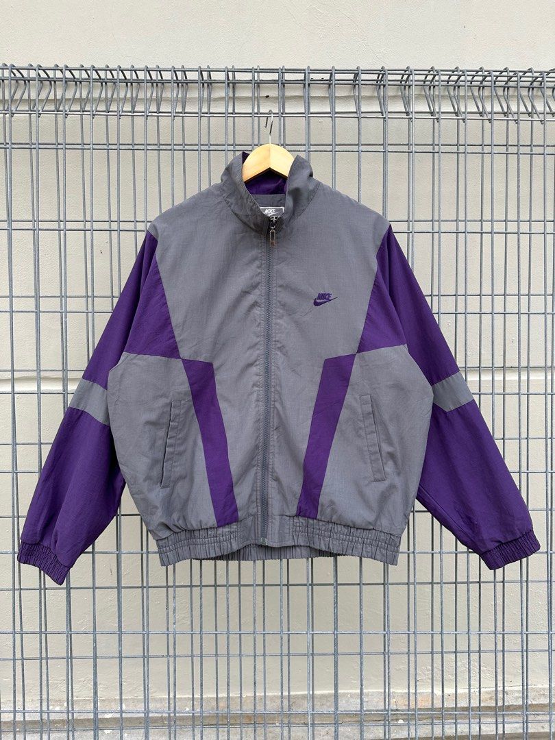 Vintage Nike Grey Tag Windbreaker Zipper Jacket Men s Fashion Coats Jackets and Outerwear on Carousell