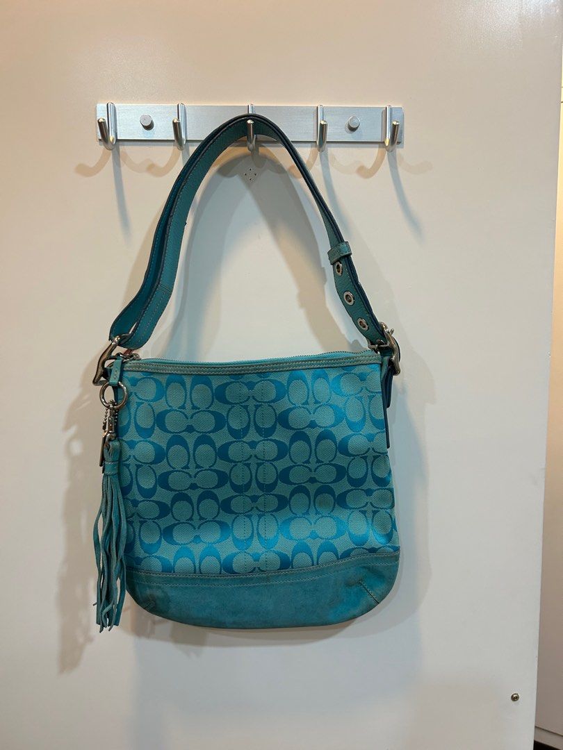 Turquoise coach purse discount