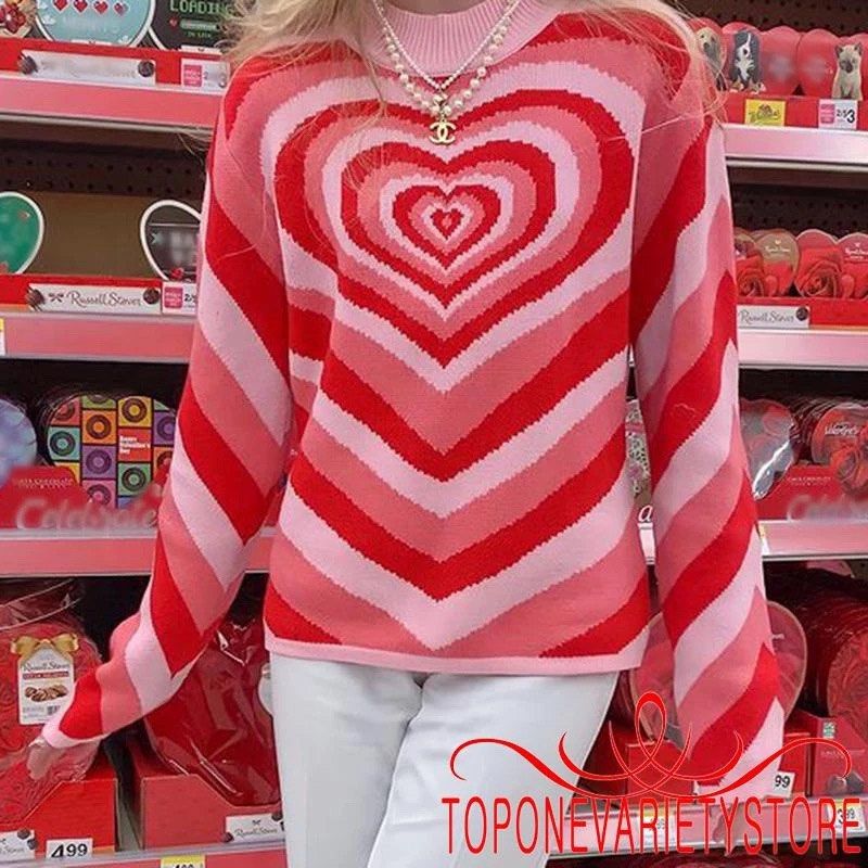 Heart print sweater top