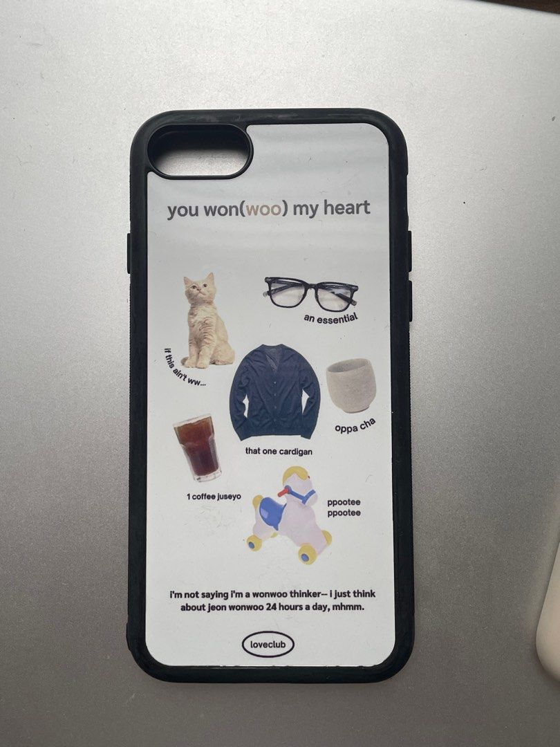 wonwoo phone case by loveclub (Category: Cases & Sleeves) located in Paranaque City. Submitted by 08sseul (Listing ID 1326892509, Image 3). Description: - bought from @/loveclub on twitter ! - for iphone se 2020 / iphone 7 / iphone 8 - free ung other 3 cases :D.