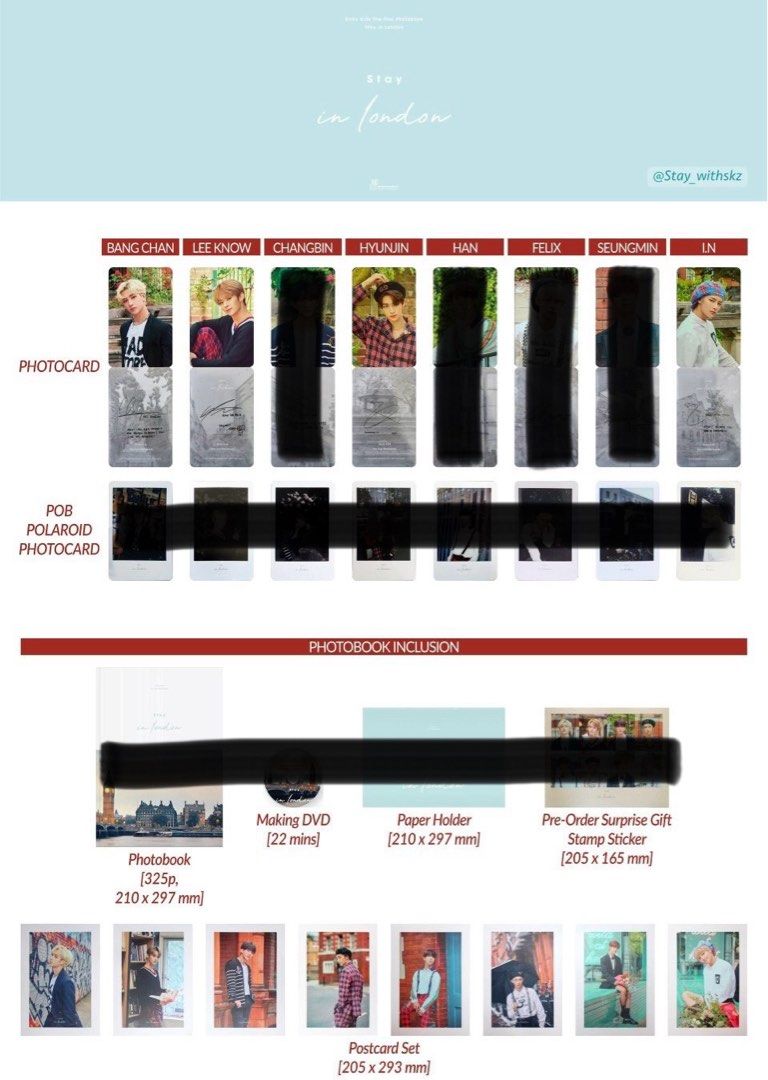 wts) stray kids stay in london pcs + postcard 🌸, Toys