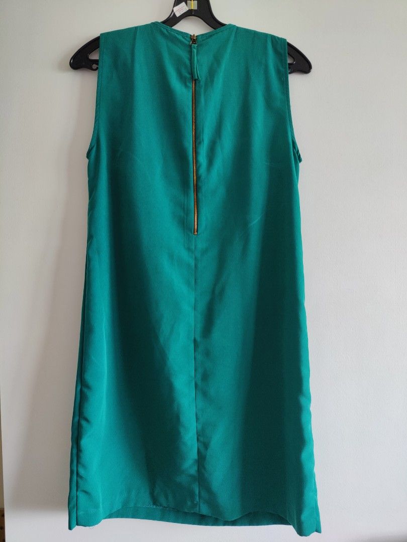 zara green dress with fringe Shredded and Seen – Zorah's Closet main image 0