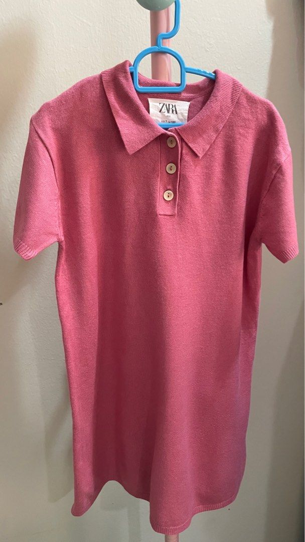 zara pink polo dress Zara Kids Knit Polo Shirt Dress - Pink - Size 13-14