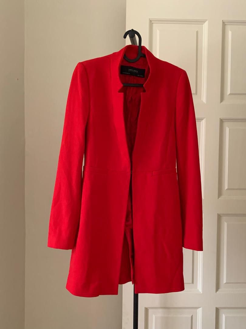 Zara red frock coat cheap