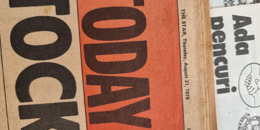 1978 MERDEKA The Star News Paper 31st August Rare, Hobbies & Toys ...