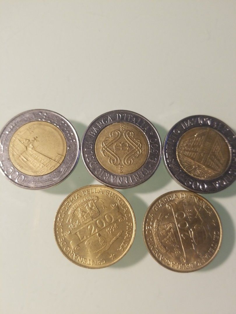 意大利絶版貨幣x5 古董收藏Italy coins, 興趣及遊戲, 收藏品及紀念品, 錢幣- Carousell