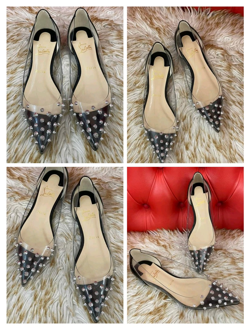 Christian Louboutin Black Patent Leather And PVC Collaclou Spike Pointed Size 38 Luxury Sneakers Footwear on Carousell