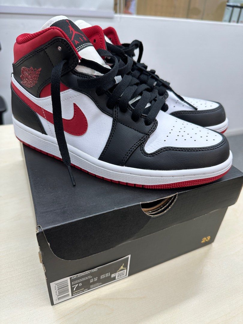 Air Jordan 1 MID Gym Red Black White Carousell