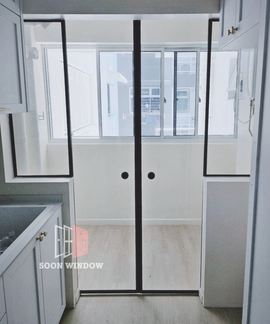 Aluminium sliding door Kitchen Door Kitchen fixed panel Service