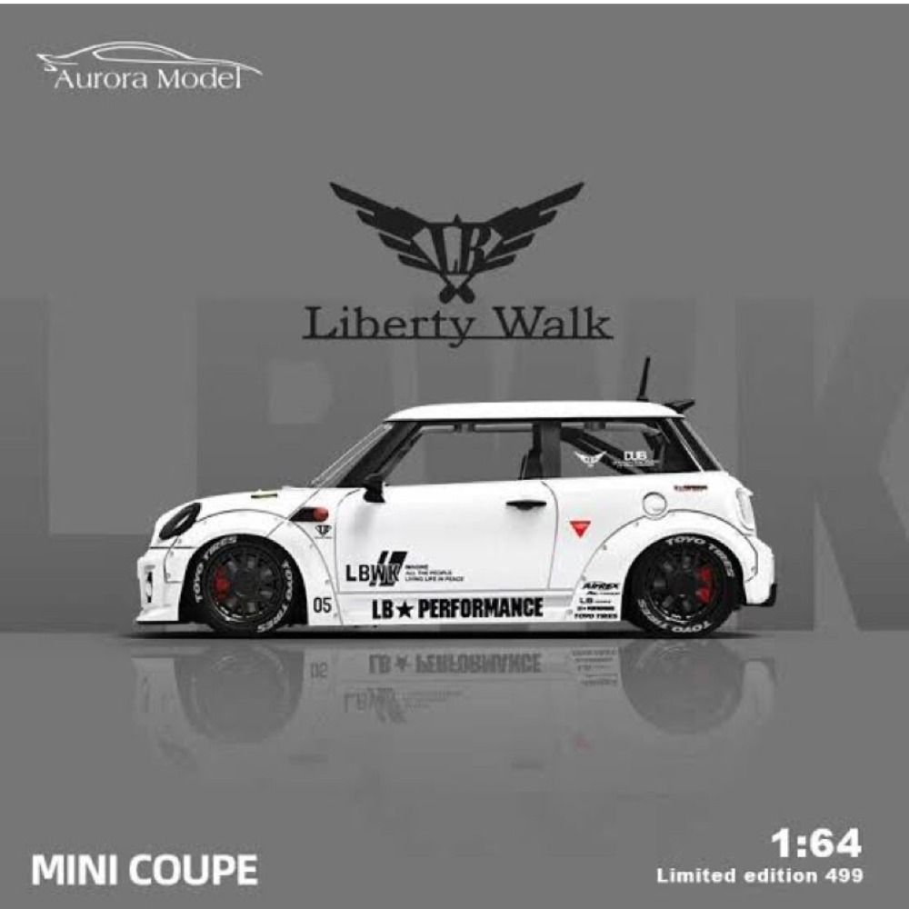 Aurora Model 1/64 Scale MINI COOPER LB PERFORMANCE LBWK White Die-cast ...