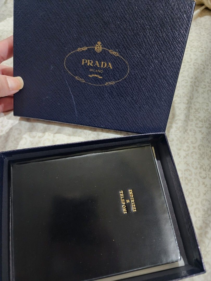 BRAND NEW WITH BOX PRADA ADDRESS BOOK (Category: Everything Else Others) located in Cebu City. Submitted by luxcebuph (Listing ID 1327187442, Image 3). Description: SELLING AUTHENTIC PRADA BRAND NEW WITH BOX PRADA ADDRESS BOOK PLEASE SEE PHOTOS FOR CONDITION. ITEM WAS JUST STORED. SELLING LOW FOR ONLY PHP1,000.00 item located in Cebu City. SF to be shouldered by buyer.