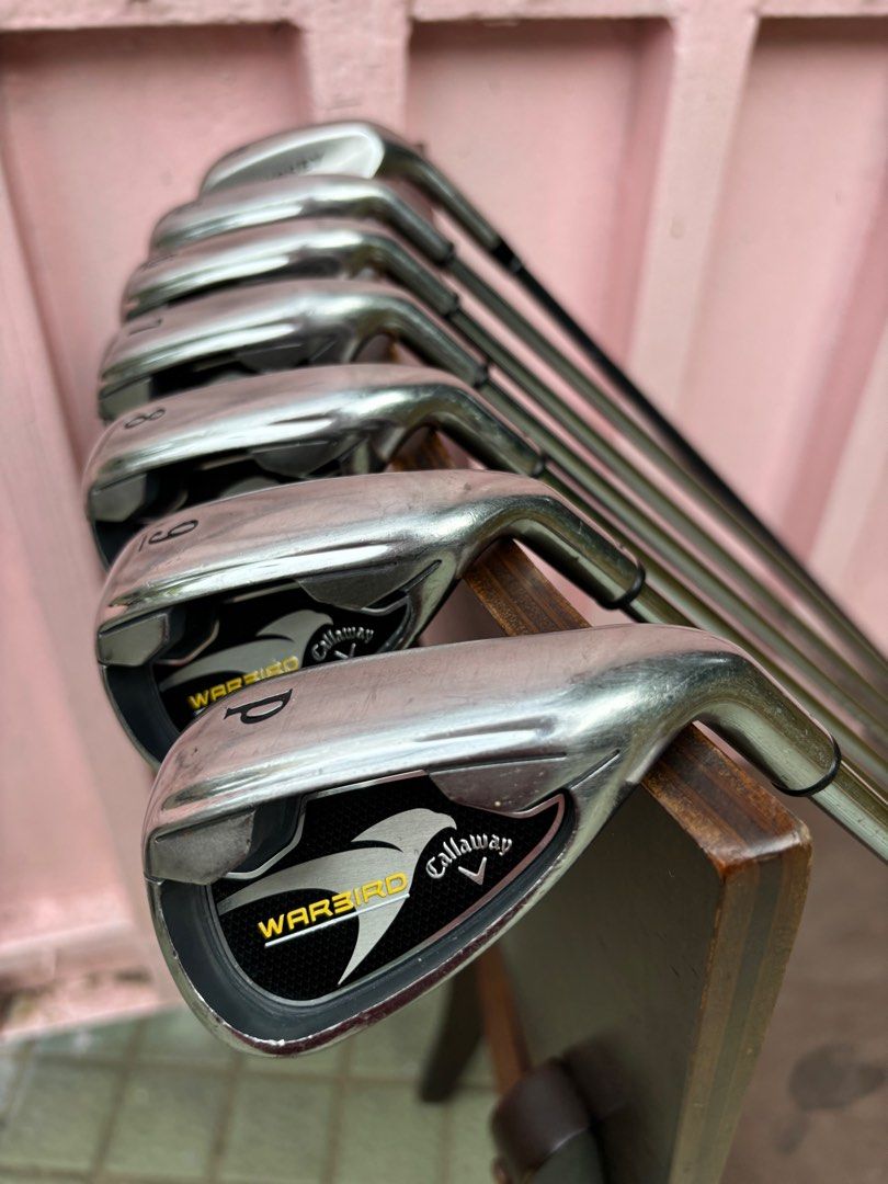 Callaway 2019 Warbird Golf Set with Titleist Bag (Category: Golf) located in Manila. Submitted by eclipse58 (Listing ID 1327062047, Image 3). Description: COMPLETE 2019 Callaway Warbird Golf Set ✅️ 5-9 Irons, Pitching Wedge & Odyssey 61 degree Wedge ✅️ Callaway Hyper X Driver, Callaway RAZR Hawk 3 Wood & Callaway Warbird 5 Wood ✅️ Callaway Warbird Putter & Titleist Golf Bag ✅️ Original Callaway Steel Shaft & Callaway Grips ✅️ Very good condition 