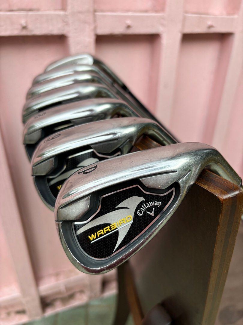 Callaway 2019 Warbird Golf Set with Titleist Bag (Category: Golf) located in Manila. Submitted by eclipse58 (Listing ID 1327062047, Image 1). Description: COMPLETE 2019 Callaway Warbird Golf Set ✅️ 5-9 Irons, Pitching Wedge & Odyssey 61 degree Wedge ✅️ Callaway Hyper X Driver, Callaway RAZR Hawk 3 Wood & Callaway Warbird 5 Wood ✅️ Callaway Warbird Putter & Titleist Golf Bag ✅️ Original Callaway Steel Shaft & Callaway Grips ✅️ Very good condition 