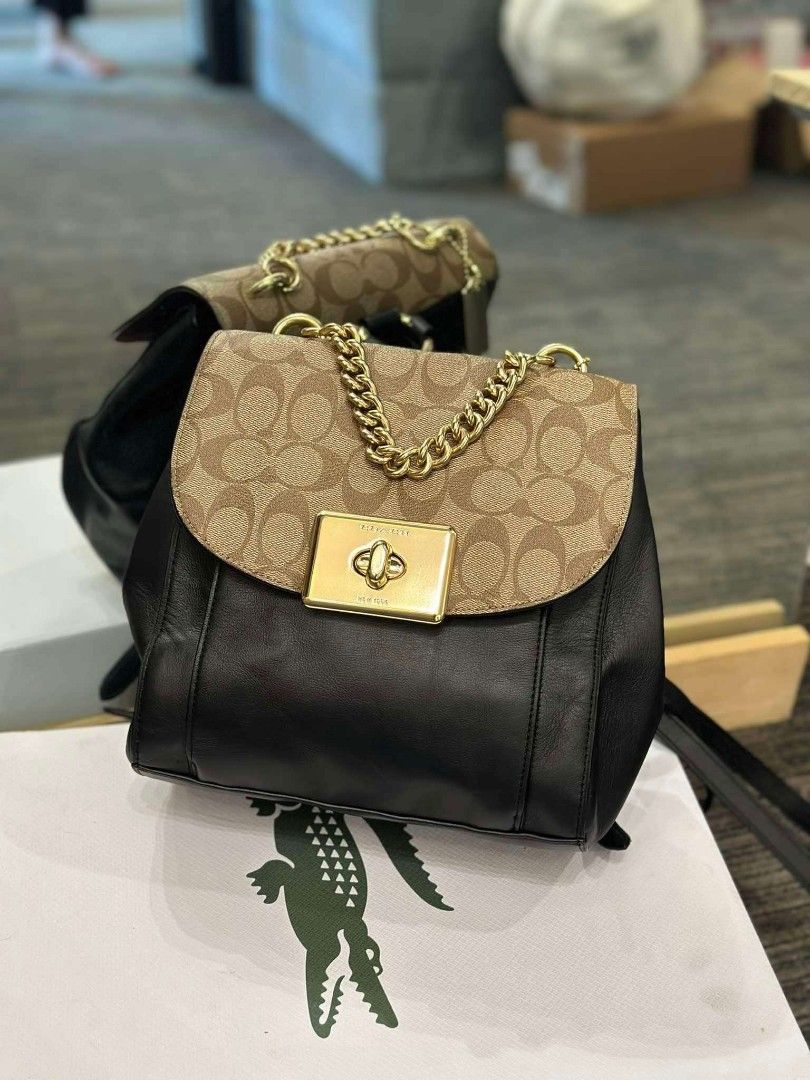 Coach Cassidy Leather Small Backpack in Signature Canvas Women s Fashion Bags Wallets Backpacks on Carousell