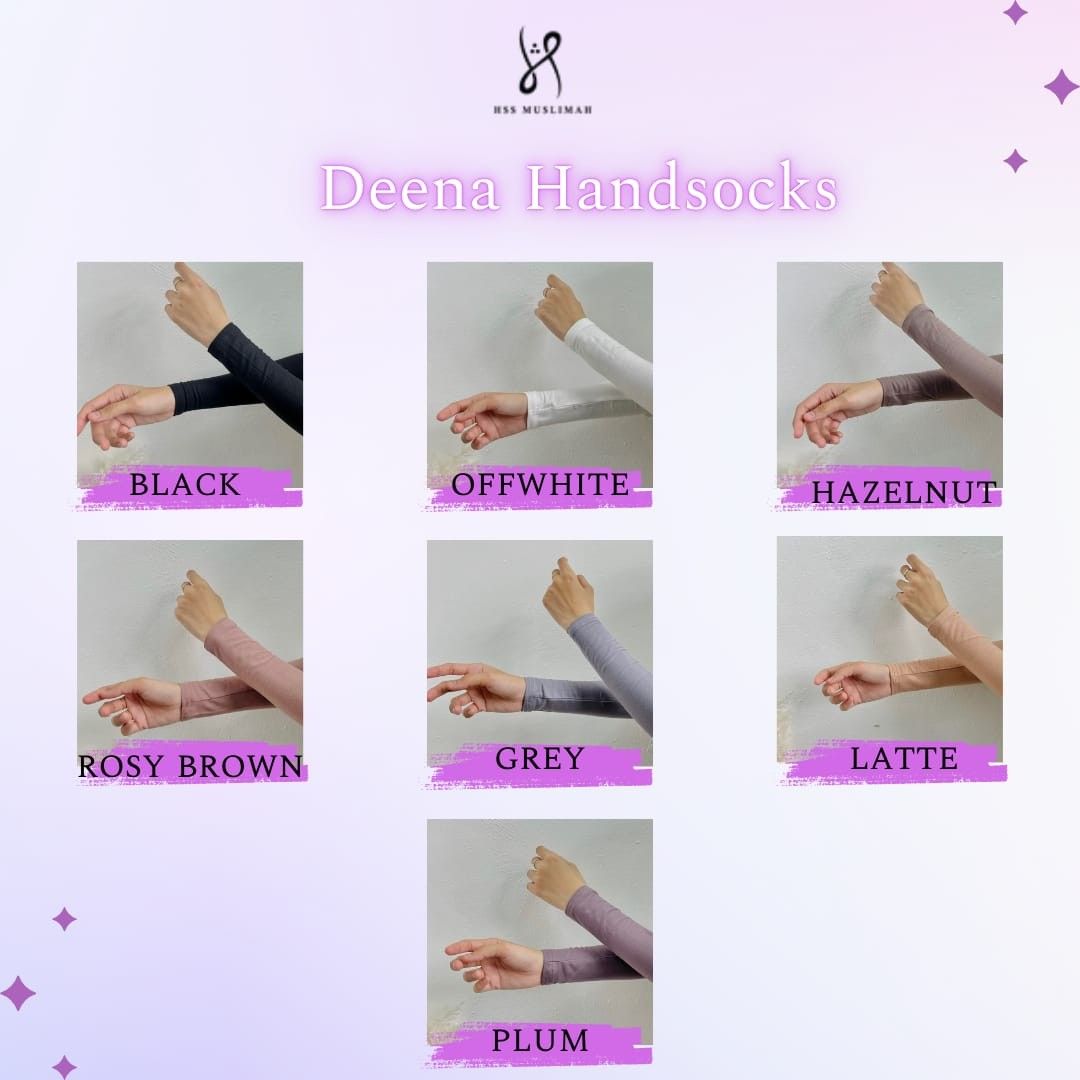Deena Basic Handsocks (Category: Hijabs) located in Singapore. Submitted by shopnaniehearts (Listing ID 1327149994, Image 2). Description: 🌸 DEENA HANDSOCKS 🌸 ✅ Material: Cotton Organic ✅ Stretchable ✅ Free size (Measurement boleh refer gambar di atas) ✅ Panjang lebih dari siku ✅️ Senang nak match dengan pelbagai outfit ✅ Tiada getah di bahagian hujung lengan (Untuk mengelakkan ruam dan rasa sakit) *Walaupun free size kami recommend untuk custo