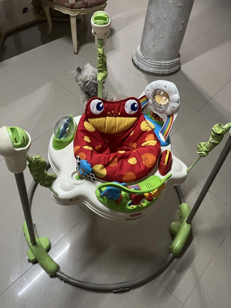 Fisher Price rainforest jumperoo (Category: Infant Playtime) located in Cavite. Submitted by dimple082 (Listing ID 1327166594, Image 1). Description: good condition, minor scratches.
