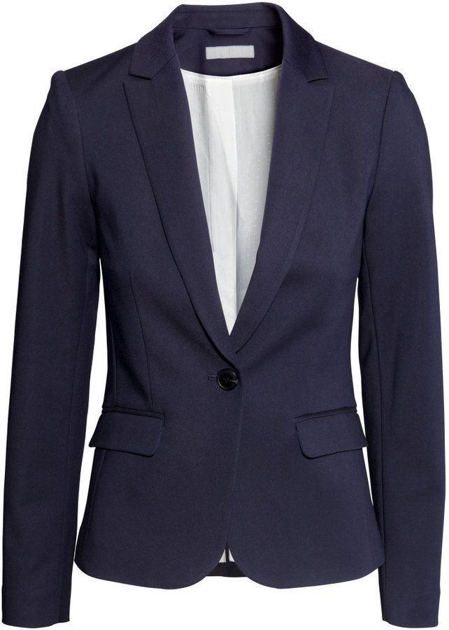 H M fitted dark blue blazer Women s Fashion Coats Jackets and Outerwear on Carousell