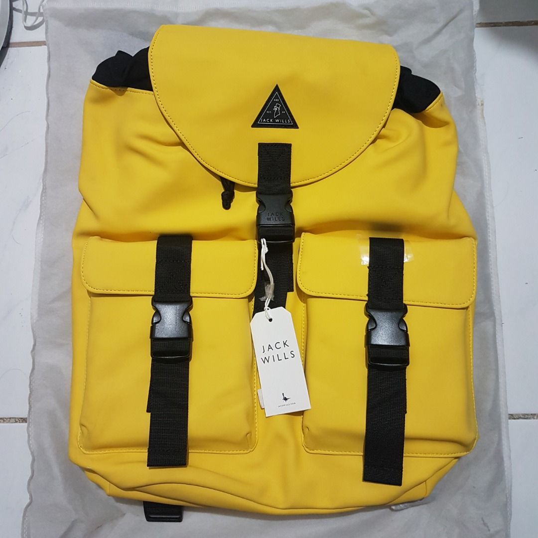 Jack Wills Beresford Cargo Backpack Yellow Men s Fashion Bags Backpacks on Carousell