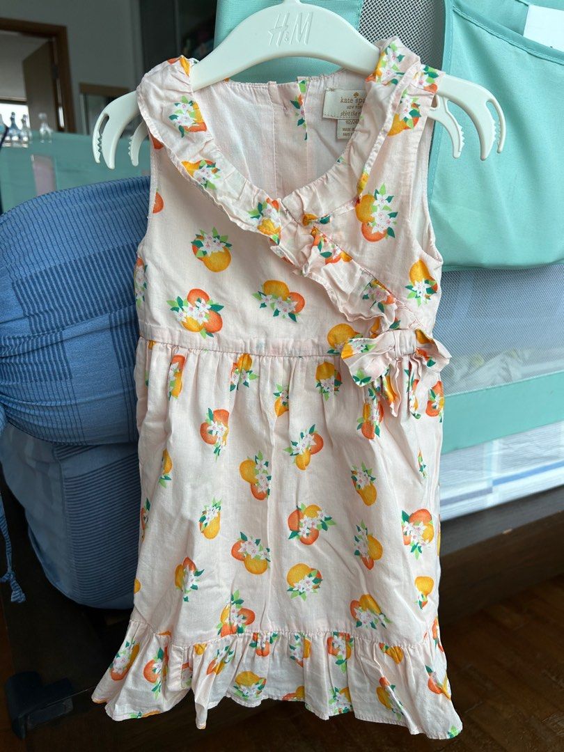 Kate Spade Baby Girl Orange Print Dress Babies Kids Babies Kids Fashion on Carousell