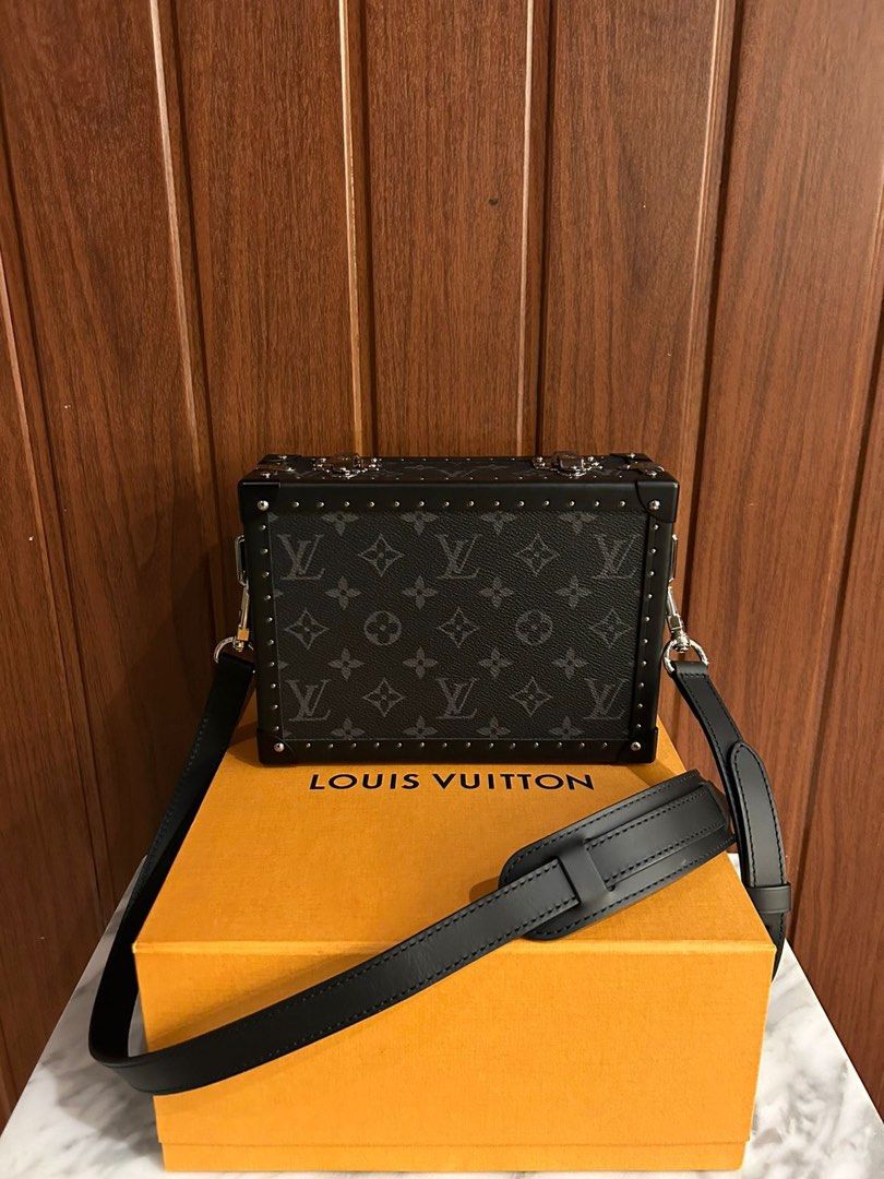 Louis Vuitton Monogram Eclipse Clutch Box Crossbody Bag Trunk In Black  Leather