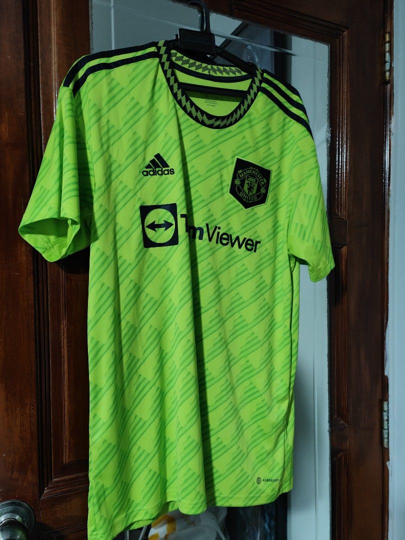 Manchester United Jersey Lime green Away, Men's Fashion
