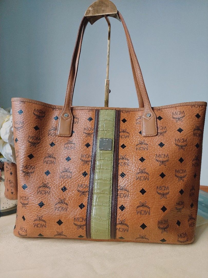 Mcm cognac tote best sale
