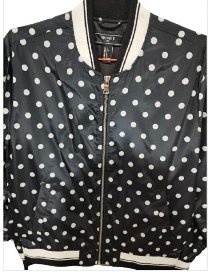 Polka Dot Bomber Jacket Polka Dots Women's Bomber Jacket
