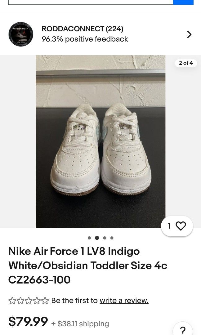 Kids air force 1 size 4 top
