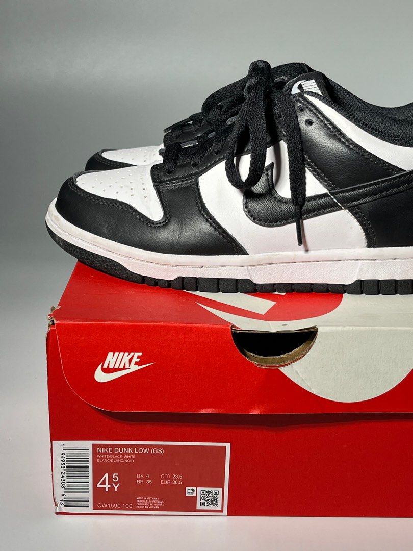 nike dunk low black and white size 6