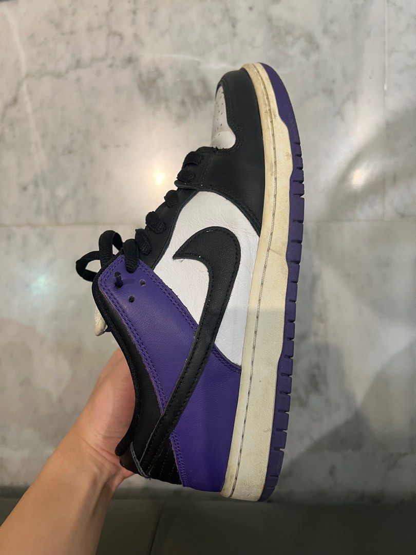 court purple dunks on feet