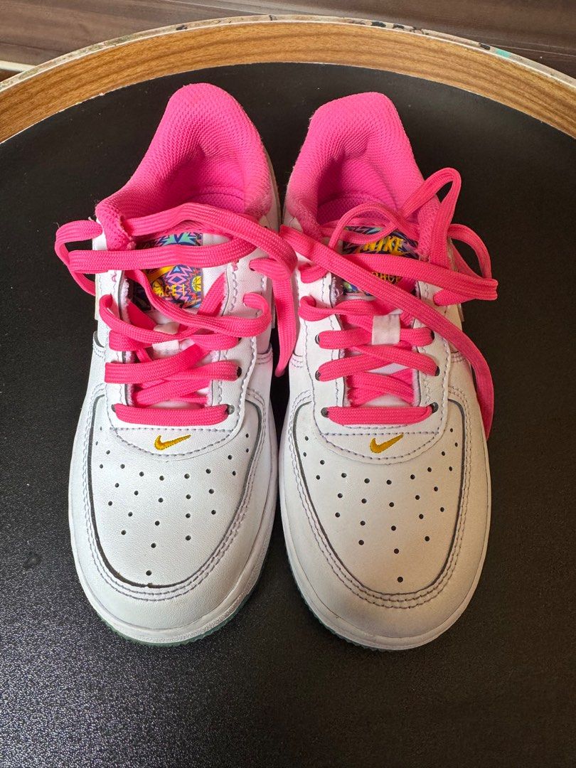 Nike Force 1 Low PS All Star 2023 Kids Sneakers White Pink Glow Speed Yellow FJ3483 100