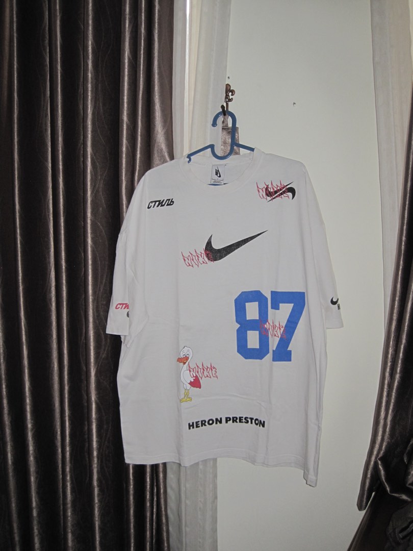 Nike Heron Preston Oversized T Shirt, Fesyen Pria, Pakaian