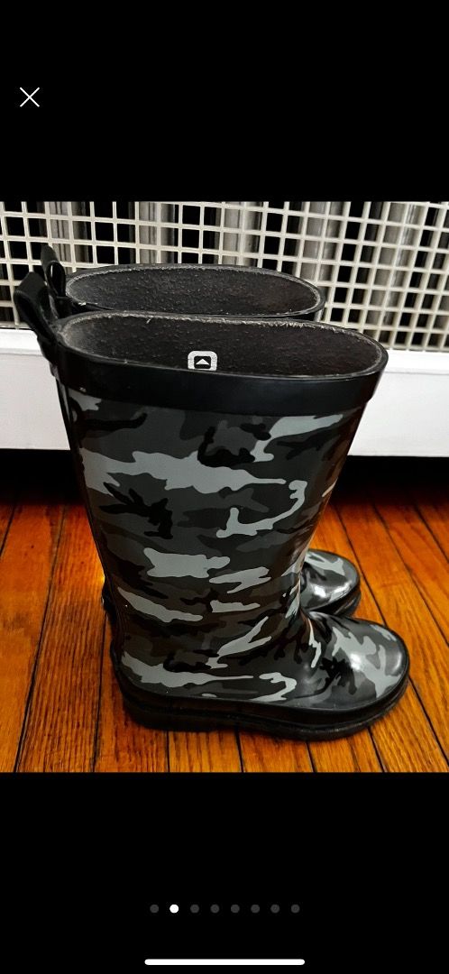 Outbound Kids Waterproof Camo Rubber Rain Boots Size 11 Babies Kids Boy s Apparel on Carousell