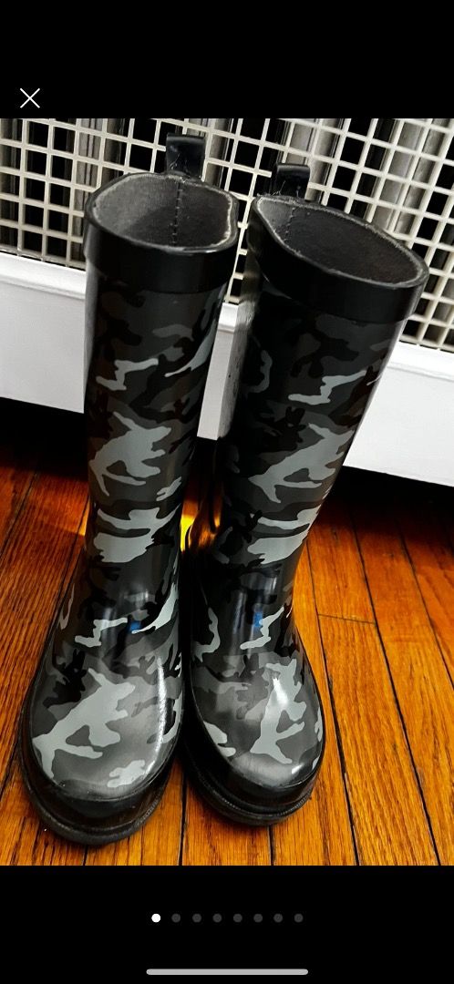 Kids camo rubber boots top