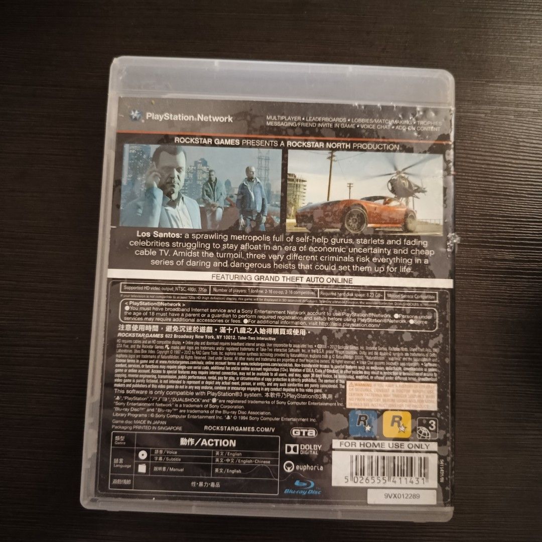 PS3 Game GTA 5, Video Gaming, Video Games, PlayStation on Carousell