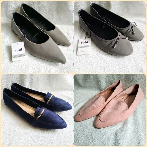 RUBI Pink Suede Pointed Toes Leather Mule Slip On Loafers Shoes by Cotton On