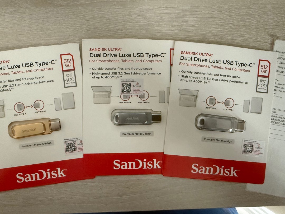 Sandisk Dual Drive Luxe USB Type-C 512GB, Computers & Tech, Parts ...