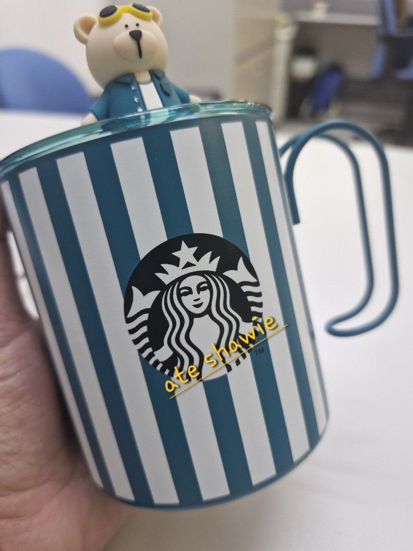 STARBUCKS MUG (Category: Water Bottles & Tumblers) located in Pasay City. Submitted by Ate_Shawi (Listing ID 1327138875, Image 2). Description: Check out Starbucks 12oz Bear Teal Stainless Steel Mug 100% Authentic bought from SB store. • FEATURES:• Double wall vacuum insulated mug. Press in lid. CARE & USAGE:. Do not microwave. Hand wash only. For hot and cold beverages. will give random freebies..