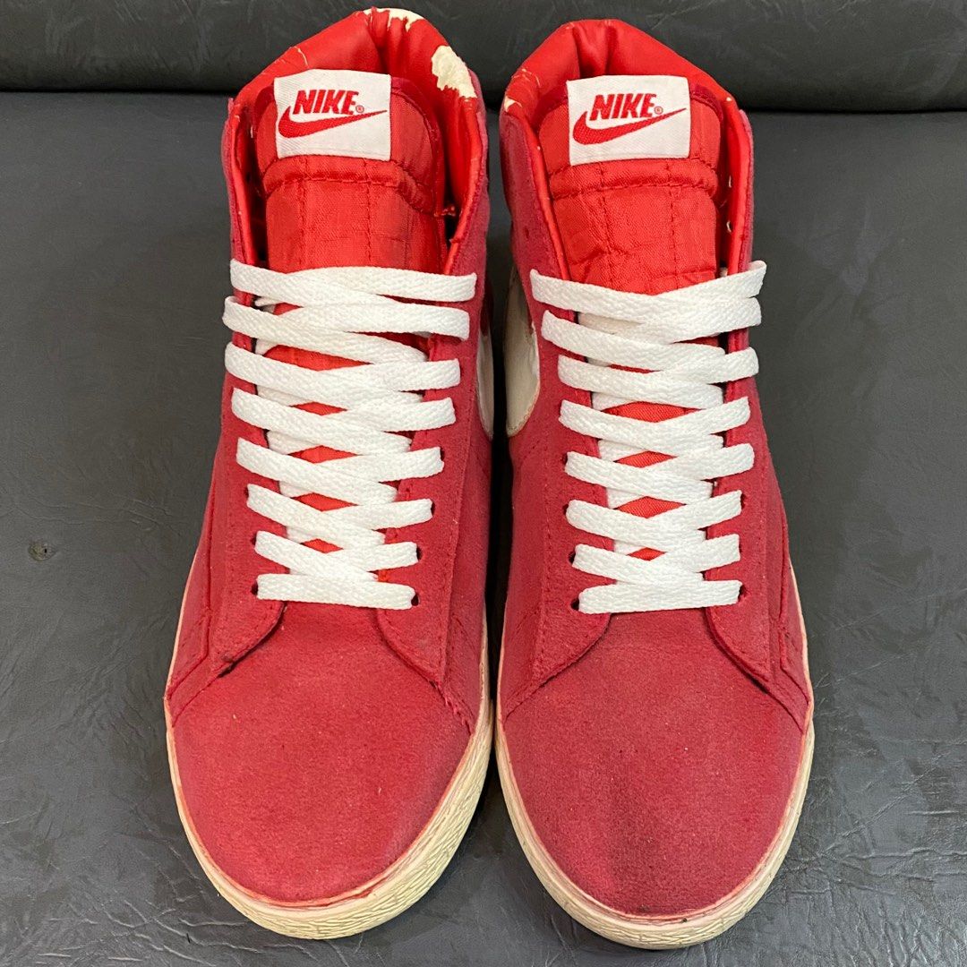 Sz42 Nike Blazer High Vintage Red White Sepatu Second, Fesyen Pria