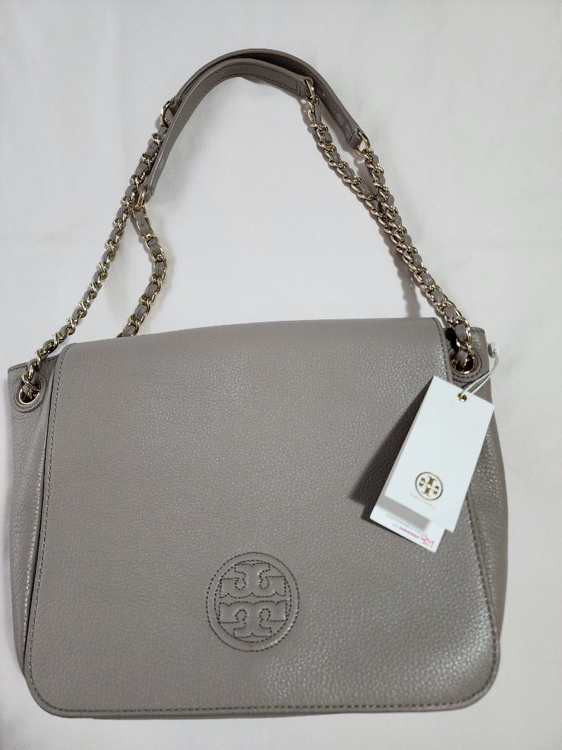 Tory Burch Bombe Small Flap Shoulder Bag French Grey Carousell
