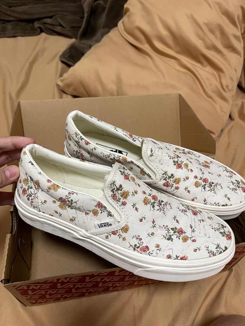 Vintage slip on vans floral hot sale